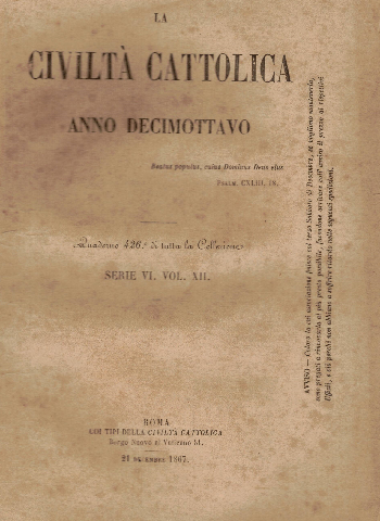  La Civiltà Cattolica. Anno 18, quaderno 426, AA.VV.
