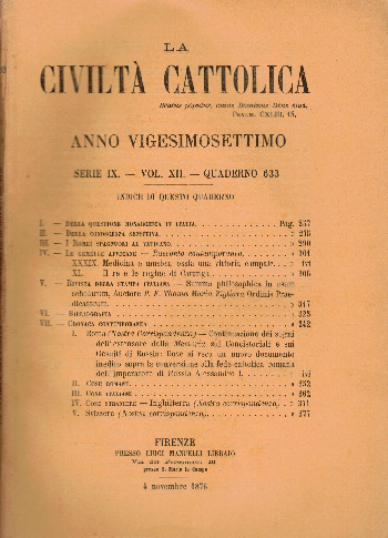  La Civiltà Cattolica. Anno 27, quaderno 633, AA.VV.