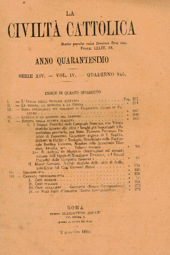  La Civiltà Cattolica. Anno 40, quaderno 945, AA.VV.