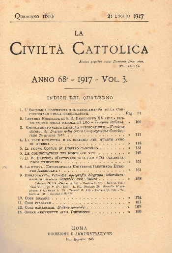 La Civiltà Cattolica. Anno 68, quaderno 1610, AA.VV.