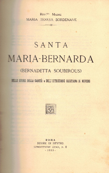 Santa Maria-Bernarda, Rev.da Madre Maria Teresa Bordenave