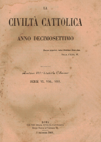 La Civiltà Cattolica. Anno 17, quaderno 401, AA.VV.