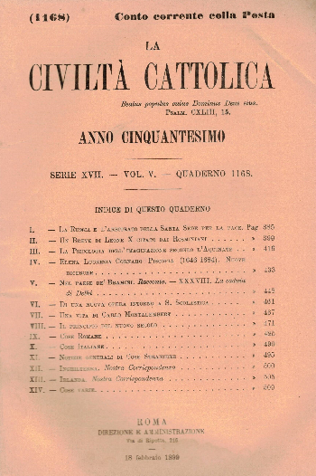 La Civiltà Cattolica. Anno 50, quaderno 1168, AA.VV.