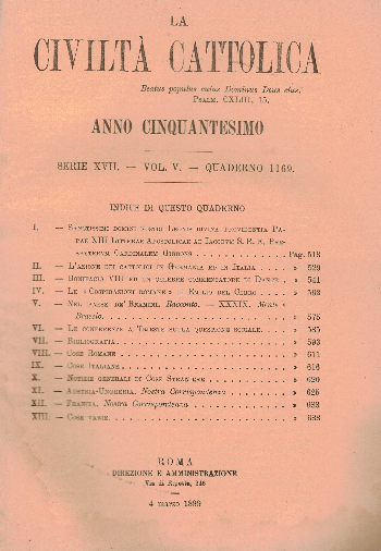 La Civiltà Cattolica. Anno 50, quaderno 1169, AA.VV.