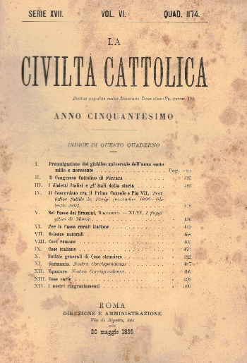 La Civiltà Cattolica. Anno 50, quaderno 1174, AA.VV.