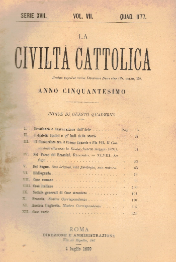 La Civiltà Cattolica. Anno 50, quaderno 1177, AA.VV.