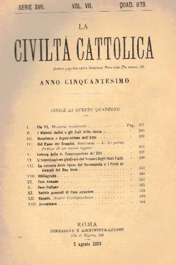  La Civiltà Cattolica. Anno 50, quaderno 1179,  AA.VV.