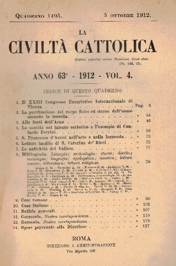 La Civiltà Cattolica. Anno 63, quaderno 1495, AA.VV.