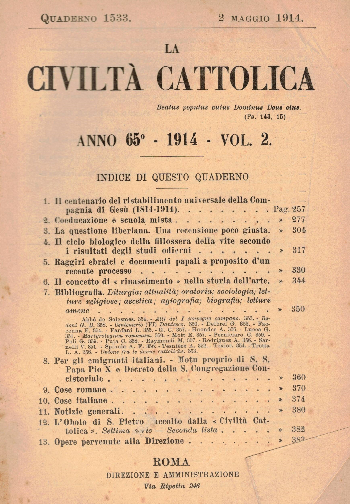 La Civiltà Cattolica. Anno 65, quaderno 1533, AA.VV.