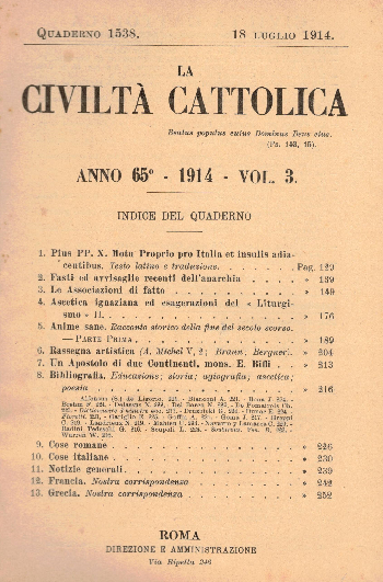 La Civiltà Cattolica. Anno 65, quaderno 1538, AA.VV.