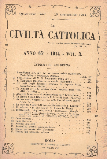 La Civiltà Cattolica. Anno 65, quaderno 1542, AA.VV.