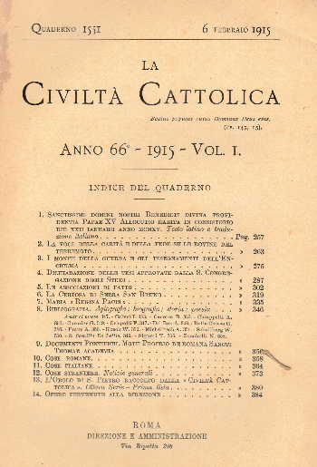La Civiltà Cattolica. Anno 66, quaderno 1551, AA.VV.