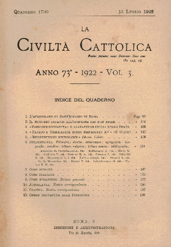  La Civiltà Cattolica. Anno 73, quaderno 1730, AA.VV.