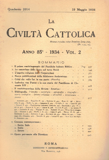 La Civiltà Cattolica. Anno 85, quaderno 2014,  AA.VV.