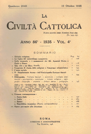 La Civiltà Cattolica. Anno 86, quaderno 2048, AA.VV.