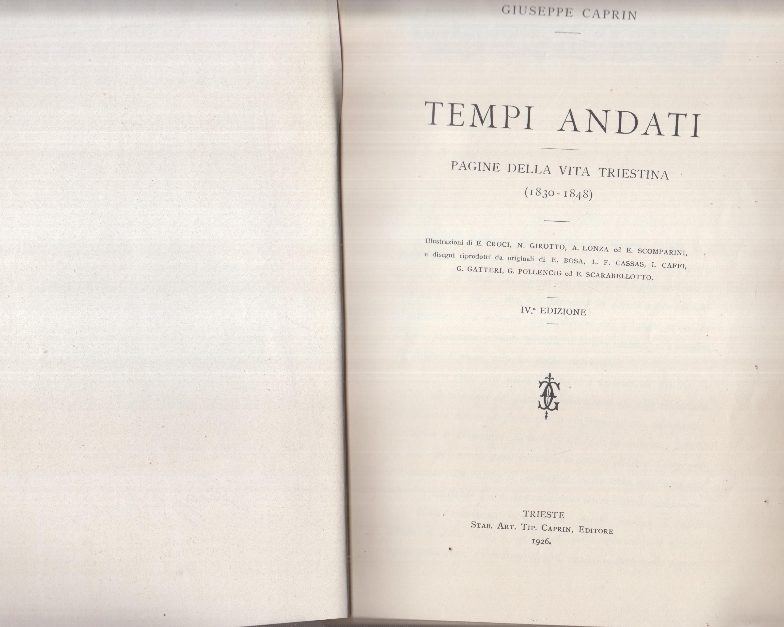 Tempi Andati – Pagine della vita triestina (1830-1848)