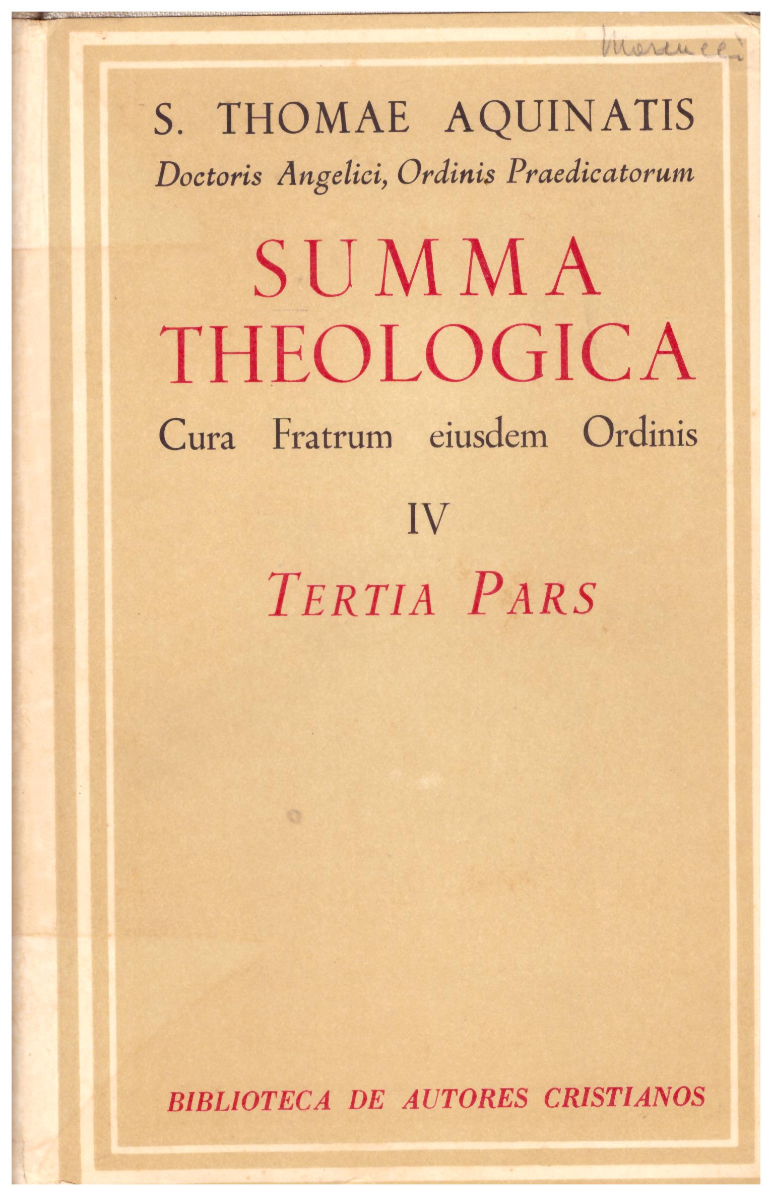 Titolo: Summa theologica in 5 volumi Autore : S. Thomae Aquinatis  Editore: biblioteca de autores cristianos, 1951 Madrid