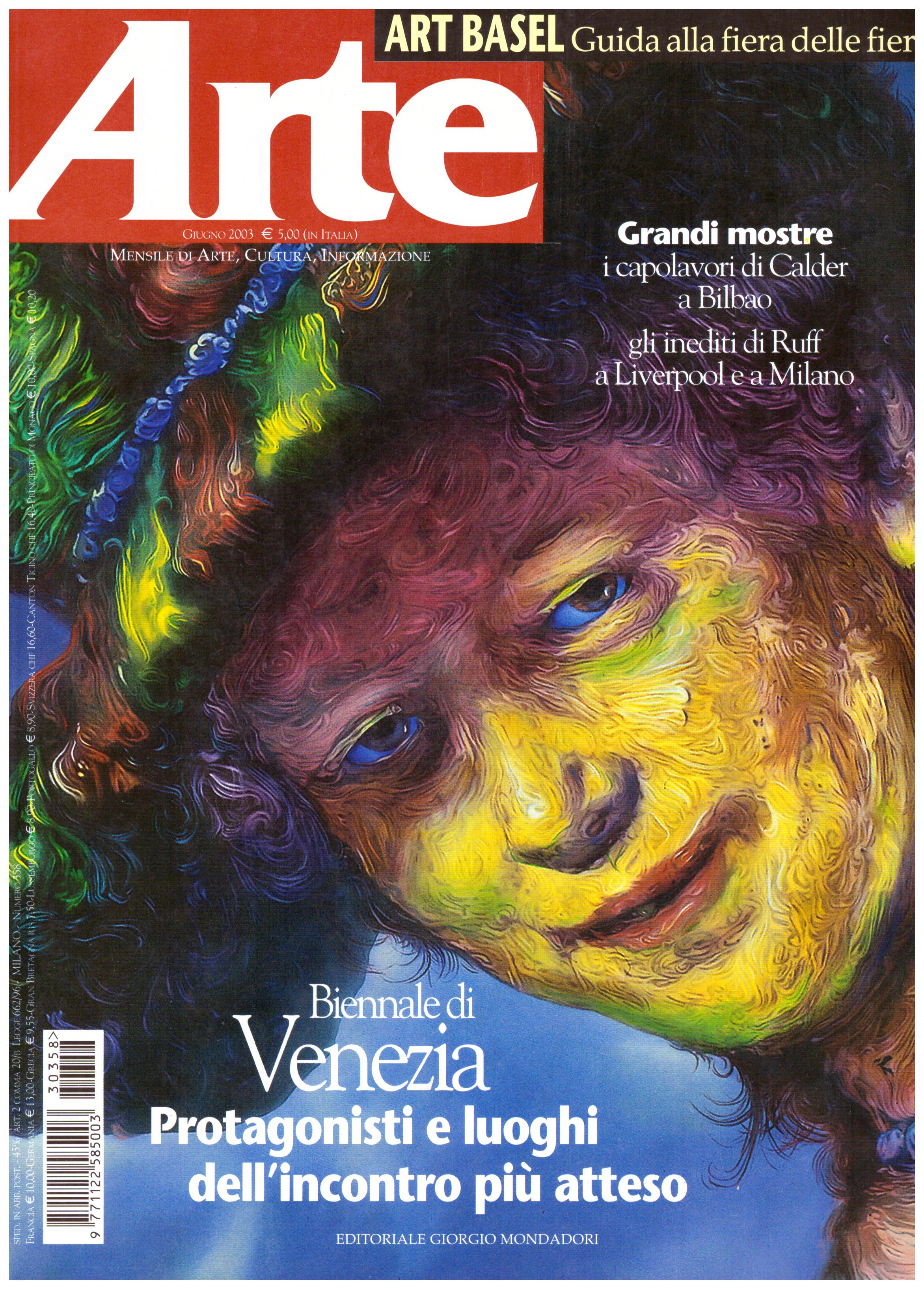 Titolo: Arte giugno 2003 Autore : AA.VV.  Editore: Mondadori