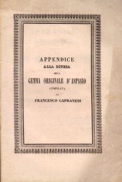 Appendice alla difesa della Gemma originale d'Aspasio, Francesco Capranesi